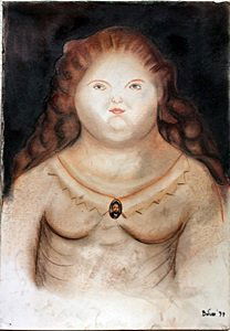 Dora Maria - Pastel Drawing - Fernando Botero: Hand Signed & Dated Pastel Drawing on Paper, Size Approx 50 x 35 cm