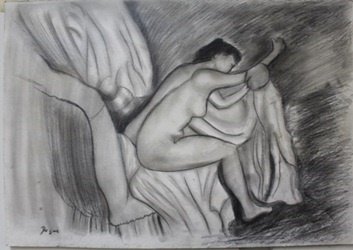 Pastel Painting on Paper by Edgar Degas: Hand Signed, Pastel Painting on Paper, Size Approx. 14" x 20" in.