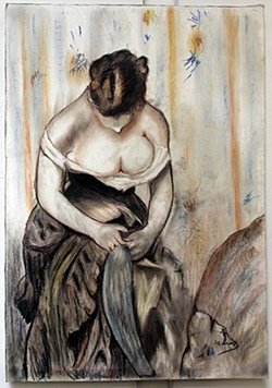 Pastel Painting on Paper by Edouard Manet: Hand Signed, Pastel Painting on Paper, Size Approx. 20" x 14" in.