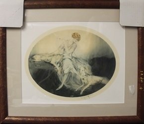 Lithograph After Louis Icart: Lithograph After Louis Icart; Limited Edition, signed, size approx. 15 x 18 in.