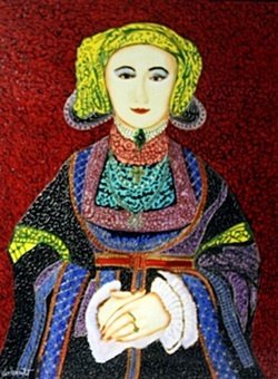 Original Oil on Panel "Queen" by William Verdult: Original Oil on Panel, Bejeweled, Bearing a Signature by the Artist, Size Approx. 40 x 30 In.