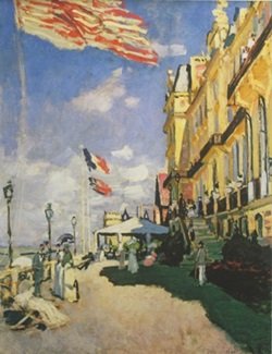 Hotel de Roches Noires, Trouville - Claude Monet: Lithograph After Claude Monet; , plate signed, size approx. 22 x 17 in. Oscar-Claude Monet (14 November 1840 – 5 December 1926) was a founder of French Impressionist painting, and the most con