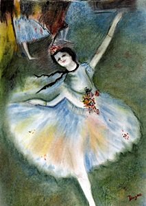 The Dancer 1890' - Edgar Degas: Pastel Drawing on Paper, Hand Signed in the manner of the Artist, Size approx. 19 x 14 Inches