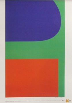 Print Red, Blue, Green 1963 - Ellsworth Kelly: Print Red, Blue, Green 1963 After Ellsworth Kelly; pencil signed, size approx. 18 x 12 1/2 in. Ellsworth Kelly (born May 31, 1923) is an American painter, sculptor, and printmaker associated with hard