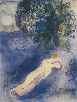 Lithograph - Marc Chagall: Lithograph After Marc Chagall; , size approx. 13 1/2 x 10 1/2 in. Marc Zakharovich Chagall (July 6th 1887 – March 28th 1985) The quintessential Jewish artist of the twentieth century Marc Chagall wa