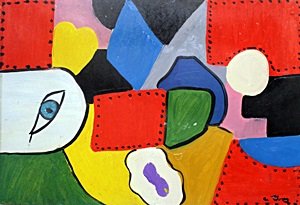 "The Creation" Oil on Paper - Arshile Gorky: Oil Painting on Paper attributed to Arshile Gorky, Hand Signe, Size Approx. 19 x 13 In