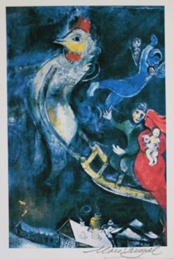 Lithograph By Marc Chagall: Lithograph By Marc Chagall, Signed, Size Approx. 11 x 8 1/2 In. Marc Zakharovich Chagall (July 6th 1887 March 28th 1985) "The quintessential Jewish artist of the twentieth century"Marc Chagall was a R
