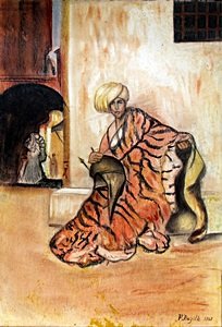 Portrait of a Homar - Frederic Bazille: Pastel Drawing on Paper in the manner of Frederic Bazille, Hand Signed, Size Approx. 19 x 13 In]