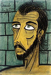 Self Portrait 1971' - Pastel on Paper - Bernard Buffet: Pastel Drawing on Paper, Hand Signed, Size Approximate 19 x 13 In.