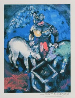 Lithograph By Marc Chagall: Lithograph By Marc Chagall, Pencil signed after the artist, Size Approx. 11 x 9 In. Marc Zakharovich Chagall (July 6th 1887 – March 28th 1985) "The quintessential Jewish artist, of the twentieth cen