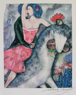 Lithograph By Marc Chagall: Lithograph By Marc Chagall, Signed, Size Approx. 11 x 8 1/2 In. Marc Zakharovich Chagall (July 6th 1887 – March 28th 1985) "The quintessential Jewish artist of the twentieth century"Marc Chagall was