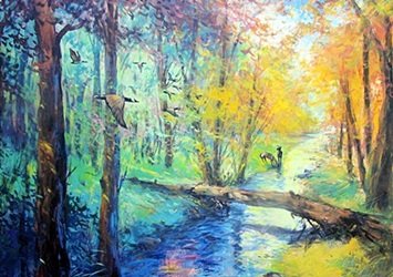 Lithograph Nature's Bridge By Michael Schofield: Lithograph Nature's Bridge By Michael Schofield; , signed, size approx. 13 x 19 in.