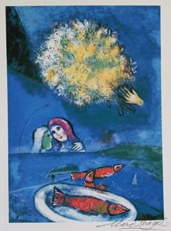 Lithograph By Marc Chagall: Lithograph By Marc Chagall, Signed, Size Approx. 11 x 8 1/2 In. Marc Zakharovich Chagall (July 6th 1887 – March 28th 1985) "The quintessential Jewish artist of the twentieth century"Marc Chagall was