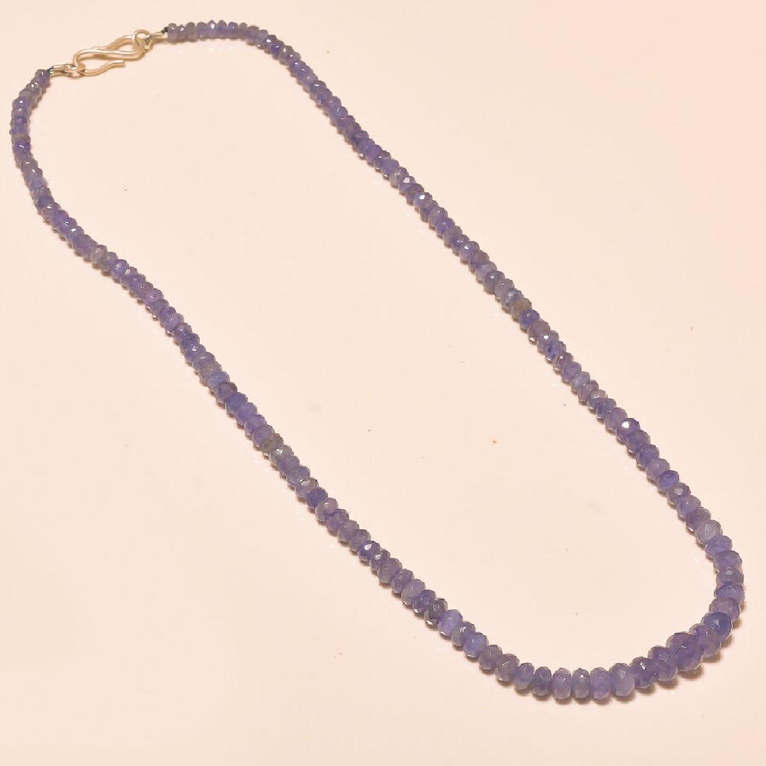 Tanzanite Gemstone Round Cut Beads Necklace (1 of 1)