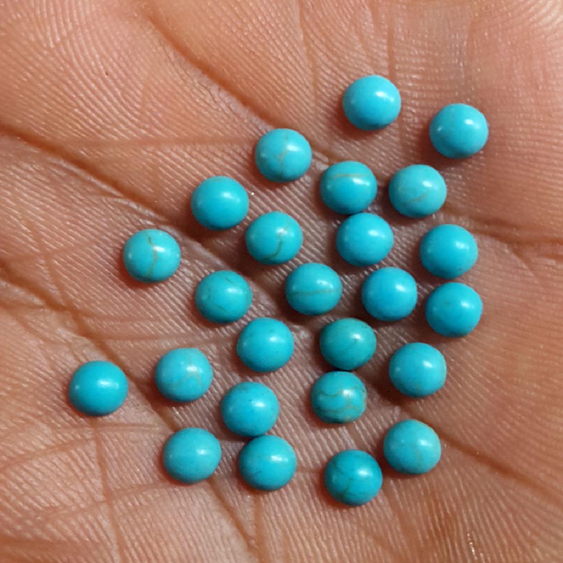 Natural Turquoise 3 MM Round Loose Cabochon Gemstone (1 of 3)