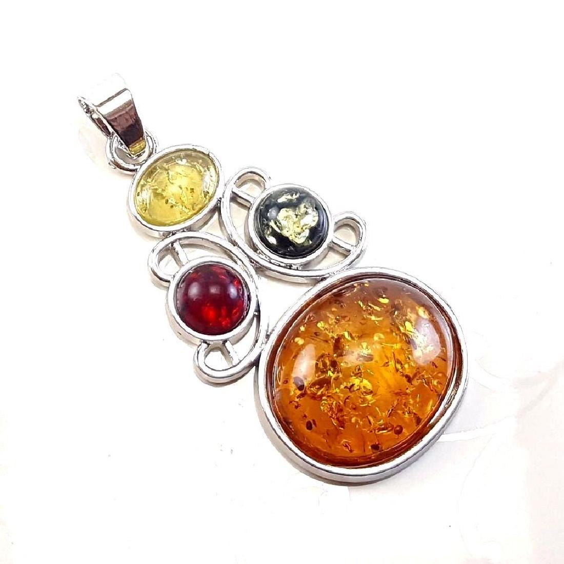 BALTIC AMBER GEMSTONE SILVER PLATED PENDANT JEWELRY (1 of 3)