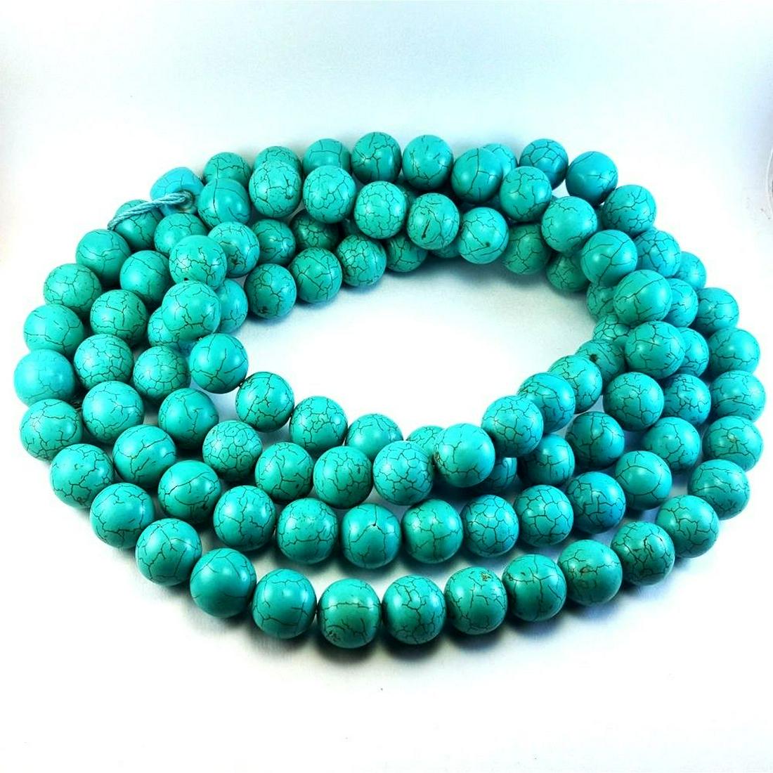VERY BIG NATURAL TURQUOISE GEMSTONE ROUND BEADS 108 (1 of 3)