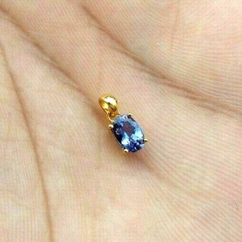 NATURAL BLUE TANZANITE GEMSTONE 14KT YELLOW GOLD (1 of 5)
