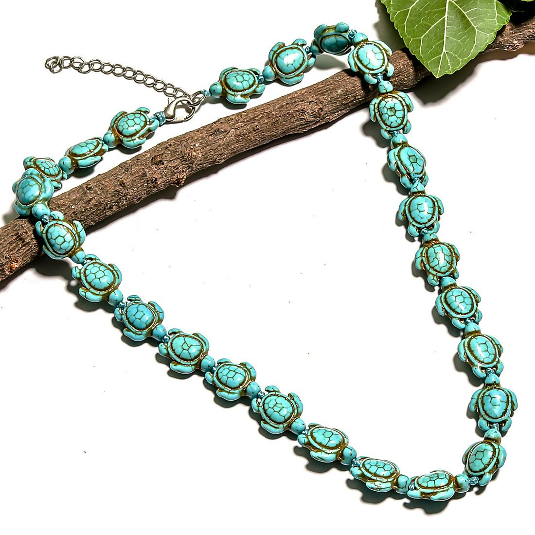 TURQUOISE GEMSTONE NECKLACE JEWELRY (1 of 2)