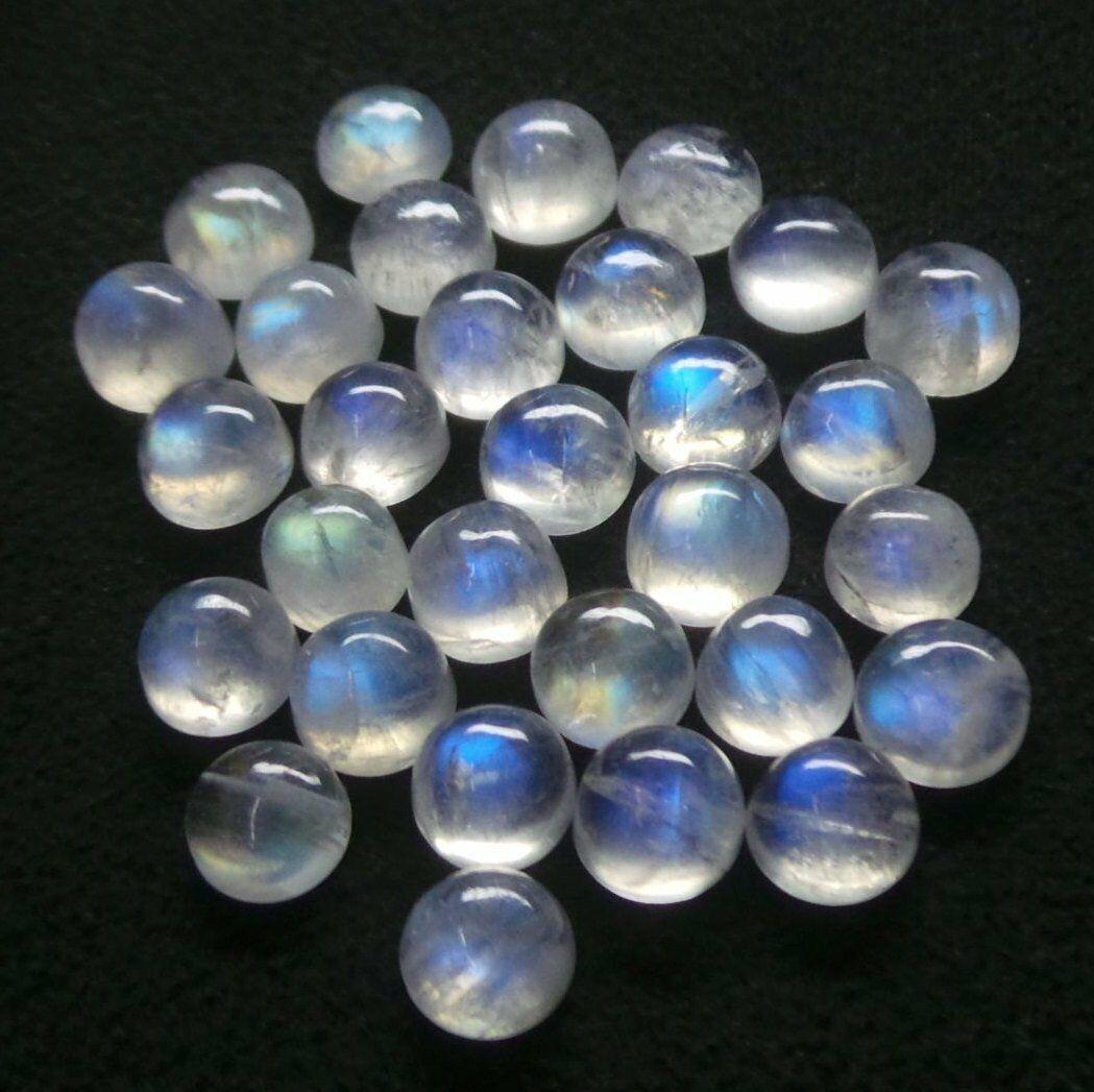 BLUE FIRE RAINBOW MOONSTONE 8 MM ROUND CABOCHON LOOSE (1 of 3)