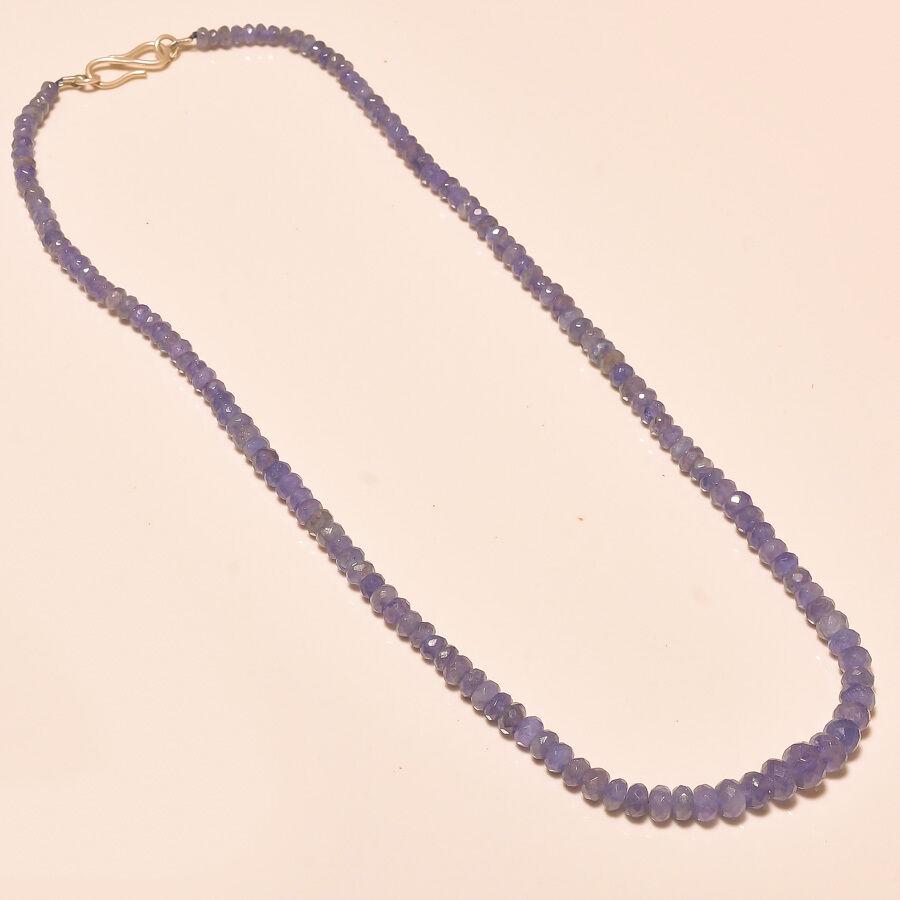 Tanzanite Gemstone Round Cut Beads Necklace (1 of 1)