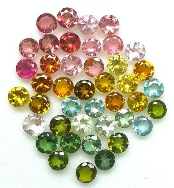 Natural Multi Color Tourmaline 5 MM Round Cut Loose Lot (1 of 1)