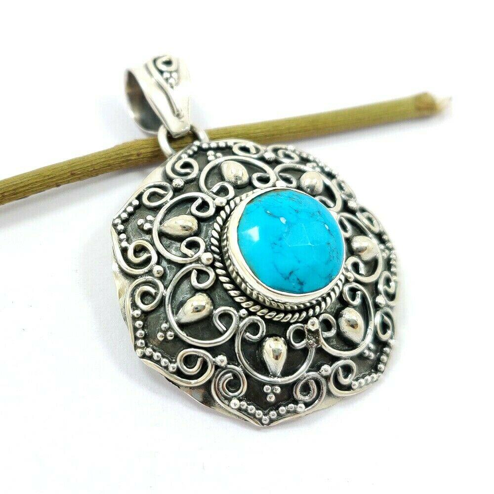 Beautiful Natural Turquoise Handmade 92.5 Sterling (1 of 3)