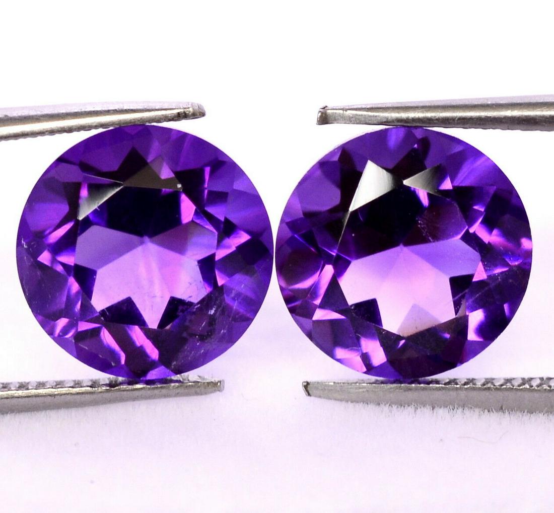 Natural Purple Amethyst 14 MM Round Cut Loose Gemstone (1 of 5)