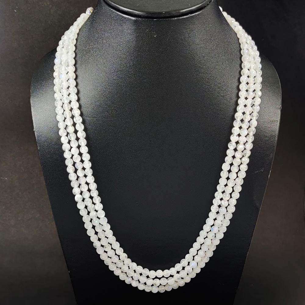 BLUE FLASHY FIRE RAINBOW MOONSTONE NECKLACE (1 of 4)