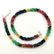 MULTI GEMSTONE ROUND PLAIN BEADS NECKLACE 3 LINES - 4
