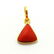 NATURAL RED CORAL 14 KT YELLOW GOLD HANDMADE PENDANT - 2