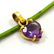 NATURAL PURPLE AMETHYST 14 KT YELLOW GOLD HANDMADE