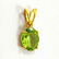 NATURAL GREEN PERIDOT 14 KT YELLOW GOLD HANDMADE - 2