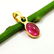NATURAL PINK RUBY GEMSTONE 14 KT YELLOW GOLD HANDMADE