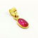 NATURAL PINK RUBY GEMSTONE 14 KT YELLOW GOLD HANDMADE - 2