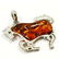 BALTIC AMBER GEMSTONE SILVER PLATED PENDANT JEWELRY 2" - 3
