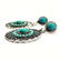 TURQUOISE GEMSTONE SILVER PLATED EARRING - 2