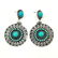 TURQUOISE GEMSTONE SILVER PLATED EARRING - 4
