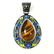 TIGER'S EYE GEMSTONE SILVER PLATED VINTAGE PENDANT 2.5" - 2