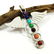 MULTI GEMSTONE SILVER PLATED MULTICOLOR PENDANT 2.5"