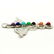 MULTI GEMSTONE SILVER PLATED MULTICOLOR PENDANT 2.5" - 4