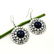LAPIS LAZULI GEMSTONE SILVER PLATED EARRING