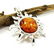 BALTIC AMBER GEMSTONE SILVER PLATED PENDANT JEWELRY 2"