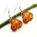 BALTIC AMBER GEMSTONE SILVER PLATED HOOK EARRING