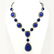 LAPIS LAZULI GEMSTONE SILVER PLATED BLUE NECKLACE - 2