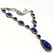 LAPIS LAZULI GEMSTONE SILVER PLATED BLUE NECKLACE - 3