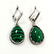 MALACHITE GEMSTONE SILVER PLATED EARRING - 4
