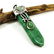 JADEITE GEMSTONE SILVER PLATED PENDANT 2"