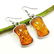 BALTIC AMBER GEMSTONE SILVER PLATED HOOK EARRING