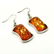 BALTIC AMBER GEMSTONE SILVER PLATED HOOK EARRING - 4